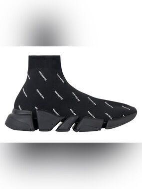 Balenciaga Black Logo Sock Sneaker Boot